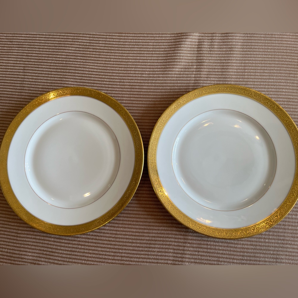 Limoges France fine china White w/Gold gilt dinnerware formal dining